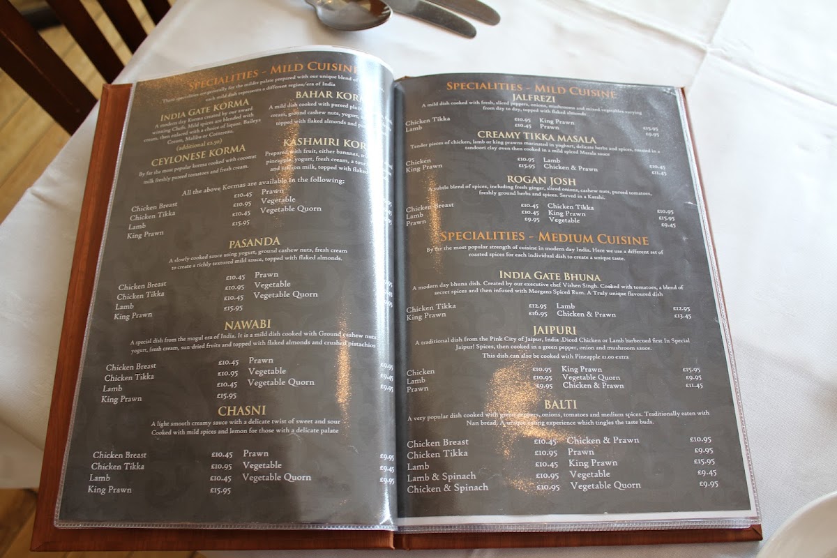 Menu Mr Singhs India Gate-7